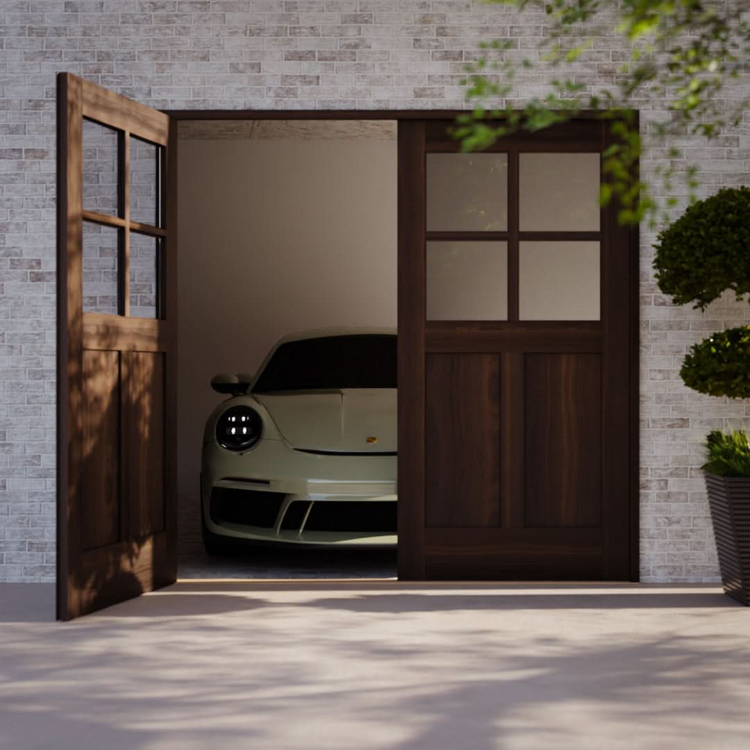 Bellingham Carriage Style Garage Doors with for glass panes