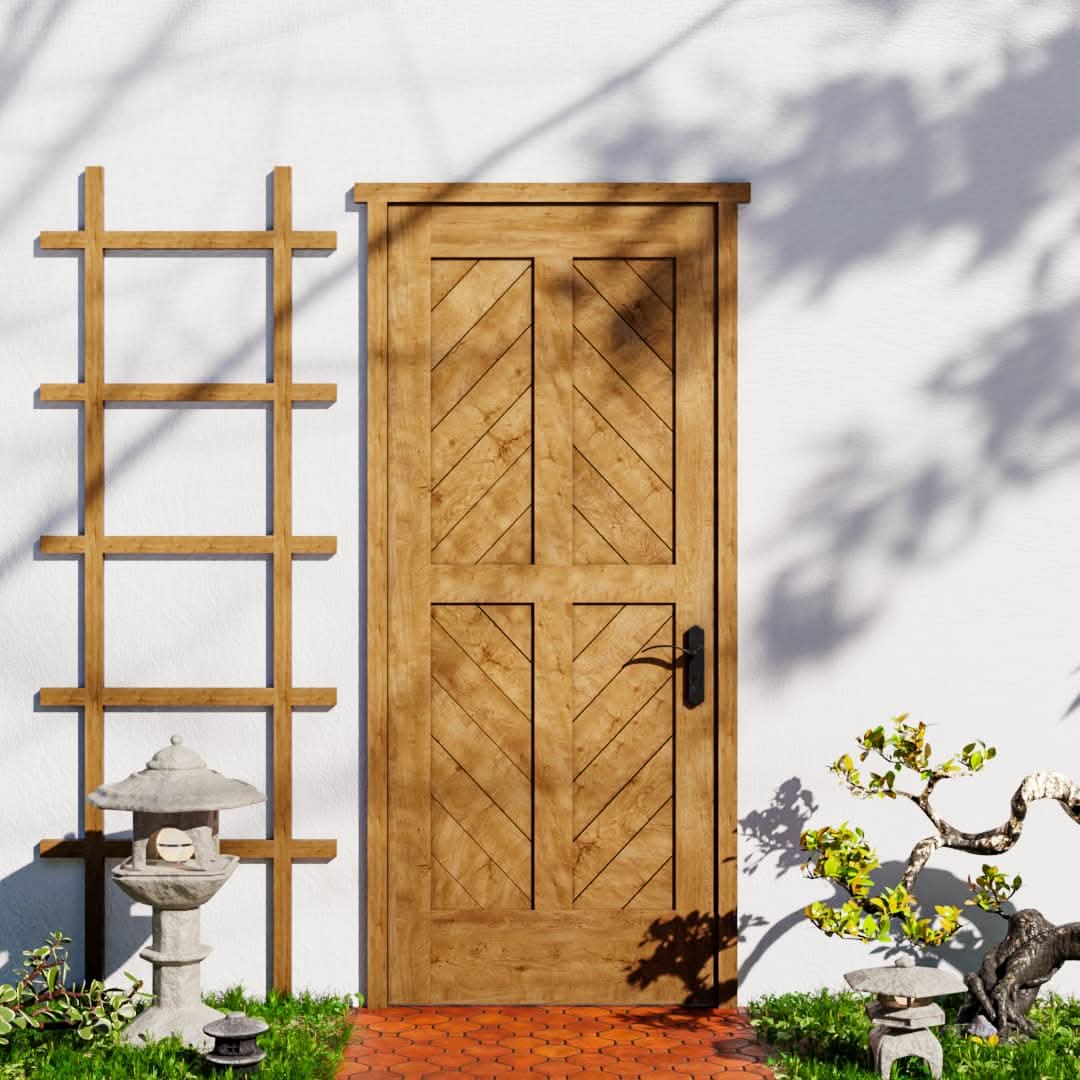 Chevron Four Panel Swing Interior Door
