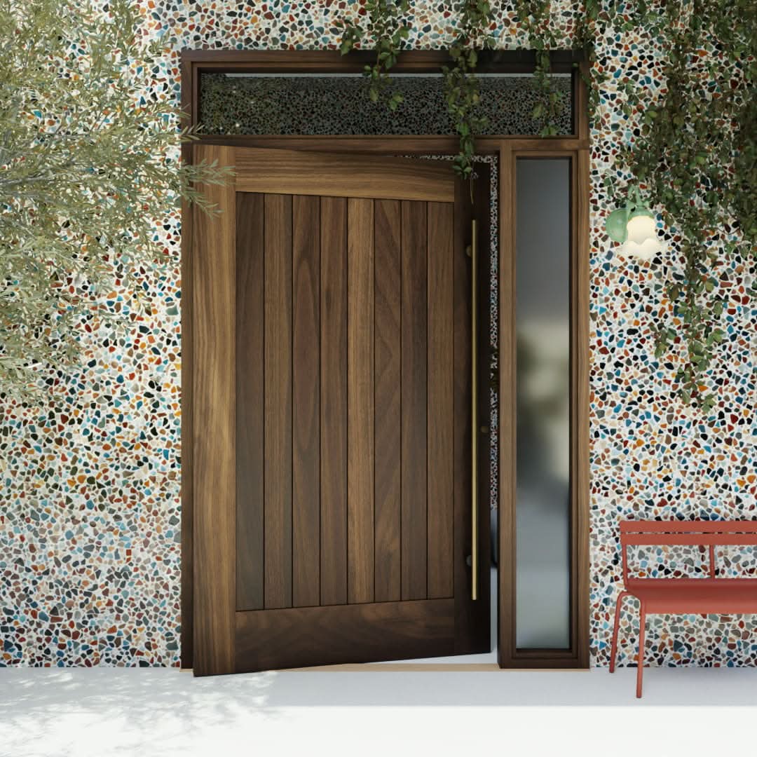 Monterey Single Panel Tongue and Groove  Pivot Door
