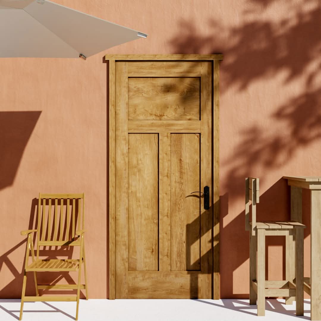 Walnut Shaker High-T Solid Wood Farmhouse Front Door