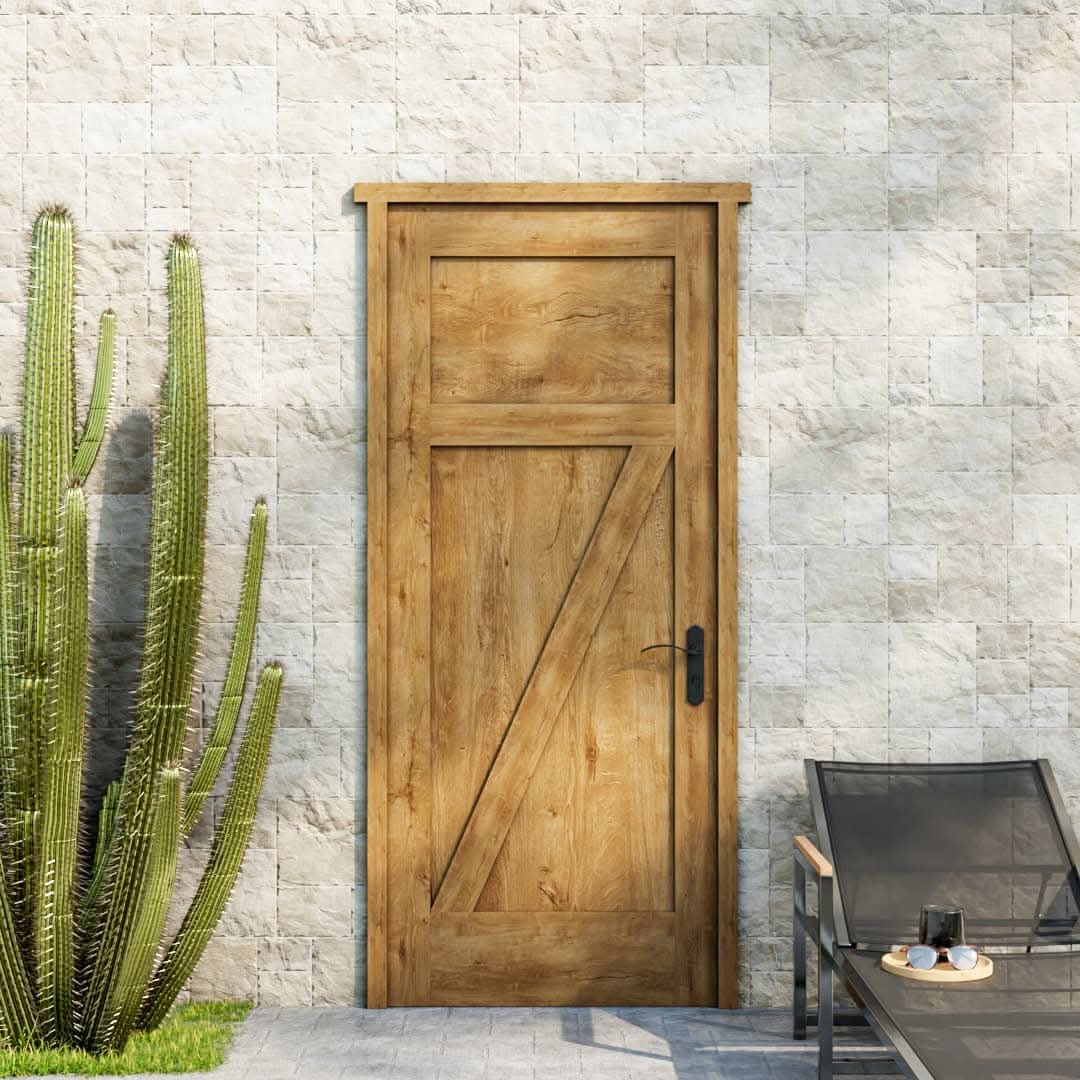 Walnut WOod Shaker High-Z Wooden Exterior Entry Door