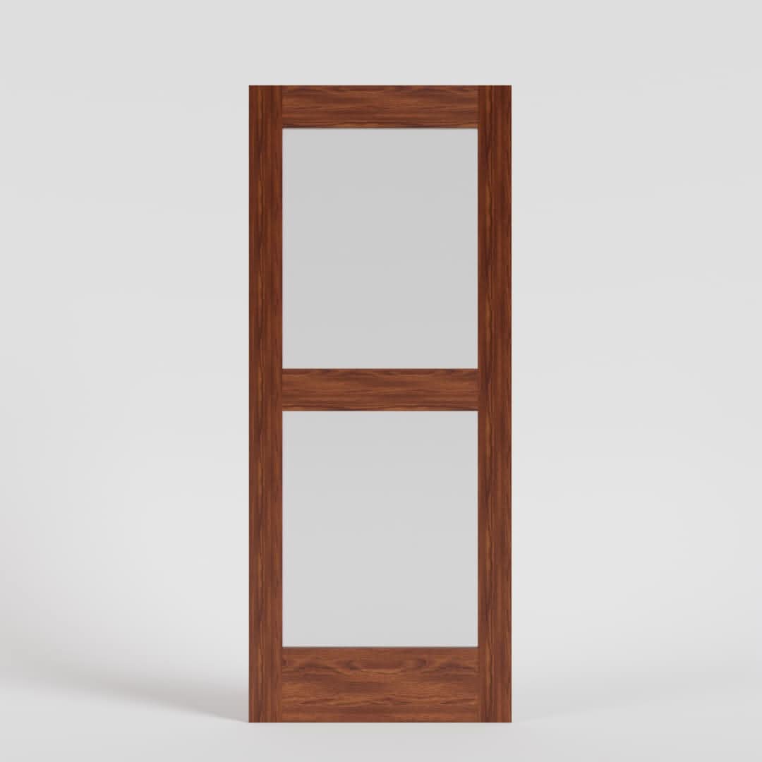 Double Exterior Door Glass Paneled Entry Door